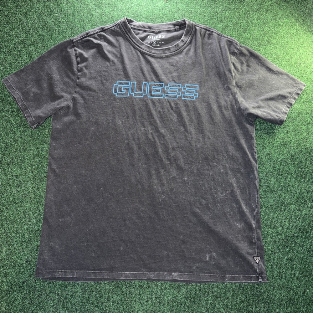 Guess Men's M Shirt Acid Wash Black T